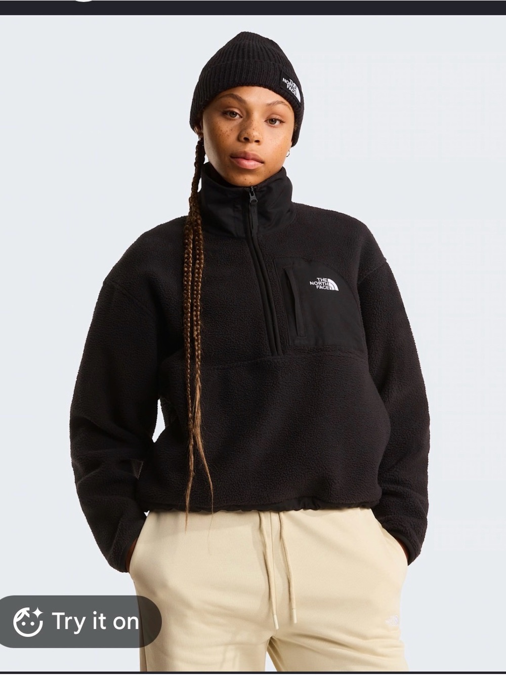 The North Face Black Teddy Fleece Half-Zip Jacket